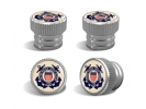 Coast Guard Tire Valve Stem Caps – Silver Aluminum Set of 4