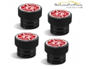 Firefighter Tire Valve Stem Caps – Black Aluminum Set of 4