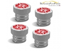 Firefighter Tire Valve Stem Caps – Silver Aluminum Set of 4