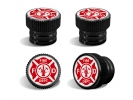 Firefighter Tire Valve Stem Caps – Black Aluminum Set of 4