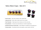 Texas Lone Star Flag Tire Valve Stem Caps – Black Aluminum Set of 4