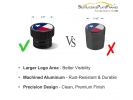 Texas Lone Star Flag Tire Valve Stem Caps – Black Aluminum Set of 4