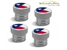 Texas Lone Star Flag Tire Valve Stem Caps – Silver Aluminum Set of 4