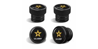 U.S. Army Tire Valve Stem Caps – Black Aluminum Set of 4