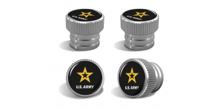 U.S. Army Tire Valve Stem Caps – Silver Aluminum Set of 4