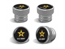 U.S. Army Tire Valve Stem Caps – Silver Aluminum Set of 4