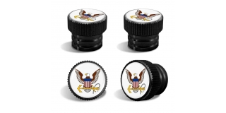 U.S. Navy Tire Valve Stem Caps – Black Aluminum Set of 4