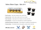 U.S. Navy Tire Valve Stem Caps – Black Aluminum Set of 4