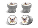 U.S. Navy Tire Valve Stem Caps – Silver Aluminum Set of 4