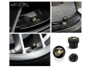 U.S Marine Corps Gold Emblem - USMC Tire Valve Stem Caps – Black Aluminum Set of 4