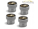 U.S Marine Corps Gold Emblem - USMC Tire Valve Stem Caps – Silver Aluminum Set of 4