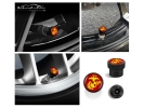 U.S Marine Corps Red Emblem - USMC Tire Valve Stem Caps – Black Aluminum Set of 4