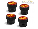U.S Marine Corps Red Emblem - USMC Tire Valve Stem Caps – Black Aluminum Set of 4