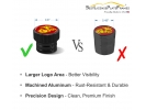 U.S Marine Corps Red Emblem - USMC Tire Valve Stem Caps – Black Aluminum Set of 4