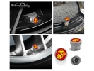 U.S Marine Corps Red Emblem - USMC Tire Valve Stem Caps – Silver Aluminum Set of 4