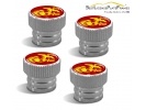 U.S Marine Corps Red Emblem - USMC Tire Valve Stem Caps – Silver Aluminum Set of 4