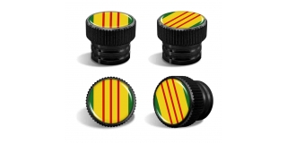 Vietnam Veteran Tire Valve Stem Caps – Black Aluminum Set of 4
