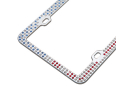American Flag Patriotic Chrome Metal License Plate Frame with Crystals