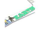 "LOVE EARTH" Chrome Metal License Plate Frame & Clear Crystals
