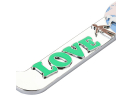 "LOVE EARTH" Chrome Metal License Plate Frame & Clear Crystals