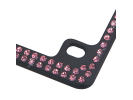 Double Row Black Metal Motorcycle License Plate Frame with Pink Crystals