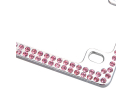 Double Row Chrome Metal Motorcycle License Plate Frame with Pink Crystals