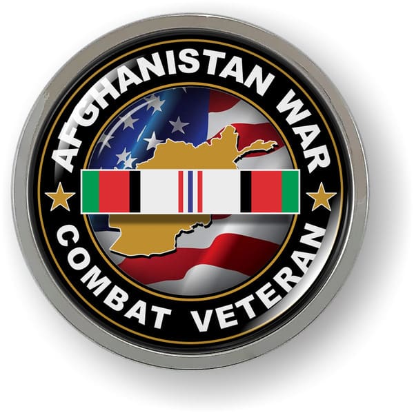 Afghanistan War Combat Veteran Emblem - BestLicensePlateFrames.com