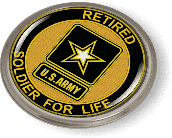 Retired Soldier for Life Emblem U.S. Army - BestLicensePlateFrames.com