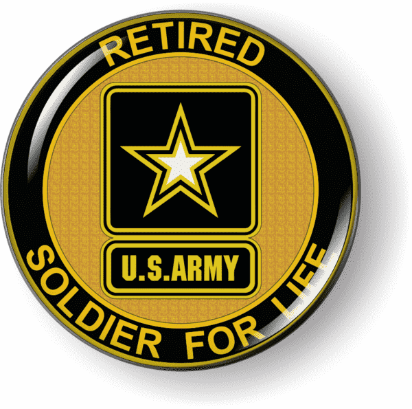 Retired Soldier for Life Emblem U.S. Army - BestLicensePlateFrames.com