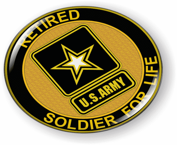 Retired Soldier for Life Emblem U.S. Army - BestLicensePlateFrames.com