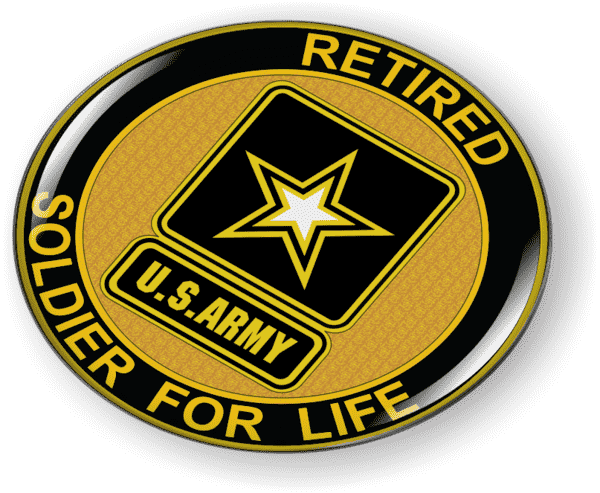 Retired Soldier for Life Emblem U.S. Army - BestLicensePlateFrames.com