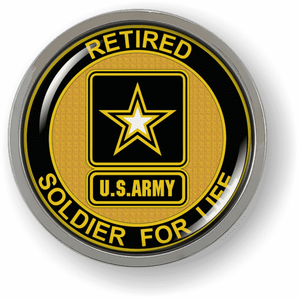 Retired Soldier for Life Emblem U.S. Army - BestLicensePlateFrames.com