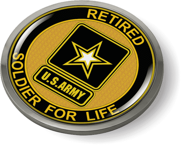 Retired Soldier for Life Emblem U.S. Army - BestLicensePlateFrames.com