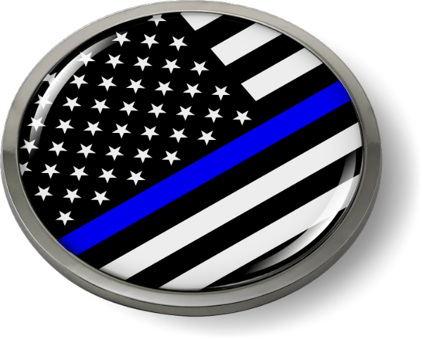 Thin Blue Line American Flag 3D Emblem