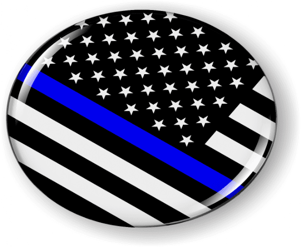 Thin Blue Line American Flag Emblem - BestLicensePlateFrames.com