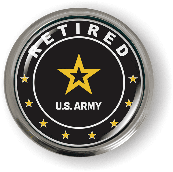 U.S. Army Retired Emblem - BestLicensePlateFrames.com