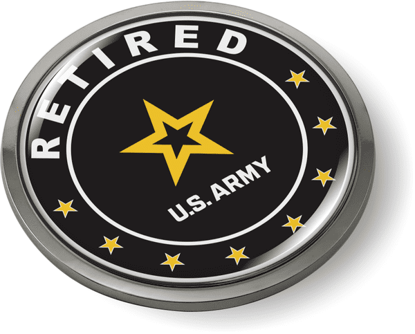 U.S. Army Retired Emblem - BestLicensePlateFrames.com