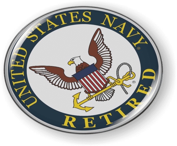 U.S. Navy Retired with Crest License Plate