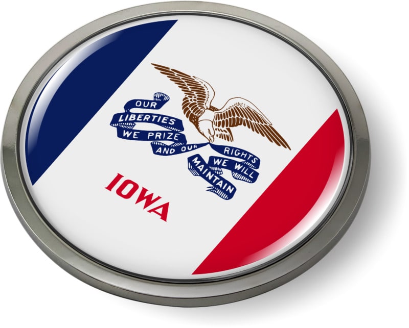 Iowa - State Flag Emblem - Best License Plate Frames