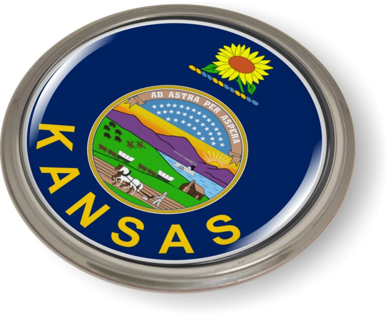 Kansas - State Flag Emblem - Best License Plate Frames