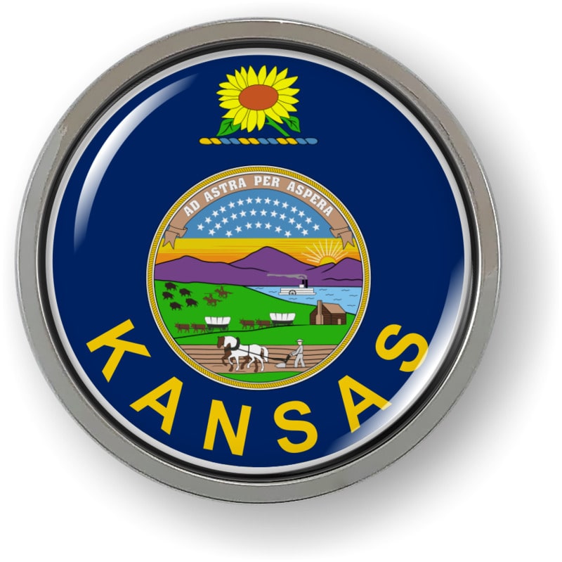 Kansas - State Flag Emblem - Best License Plate Frames