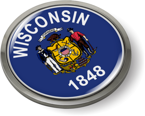 Wisconsin - State Flag Emblem - Best License Plate Frames