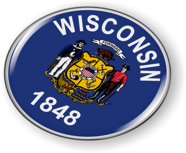 Wisconsin - State Flag Emblem - Best License Plate Frames