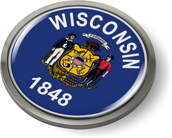 Wisconsin - State Flag Emblem - Best License Plate Frames