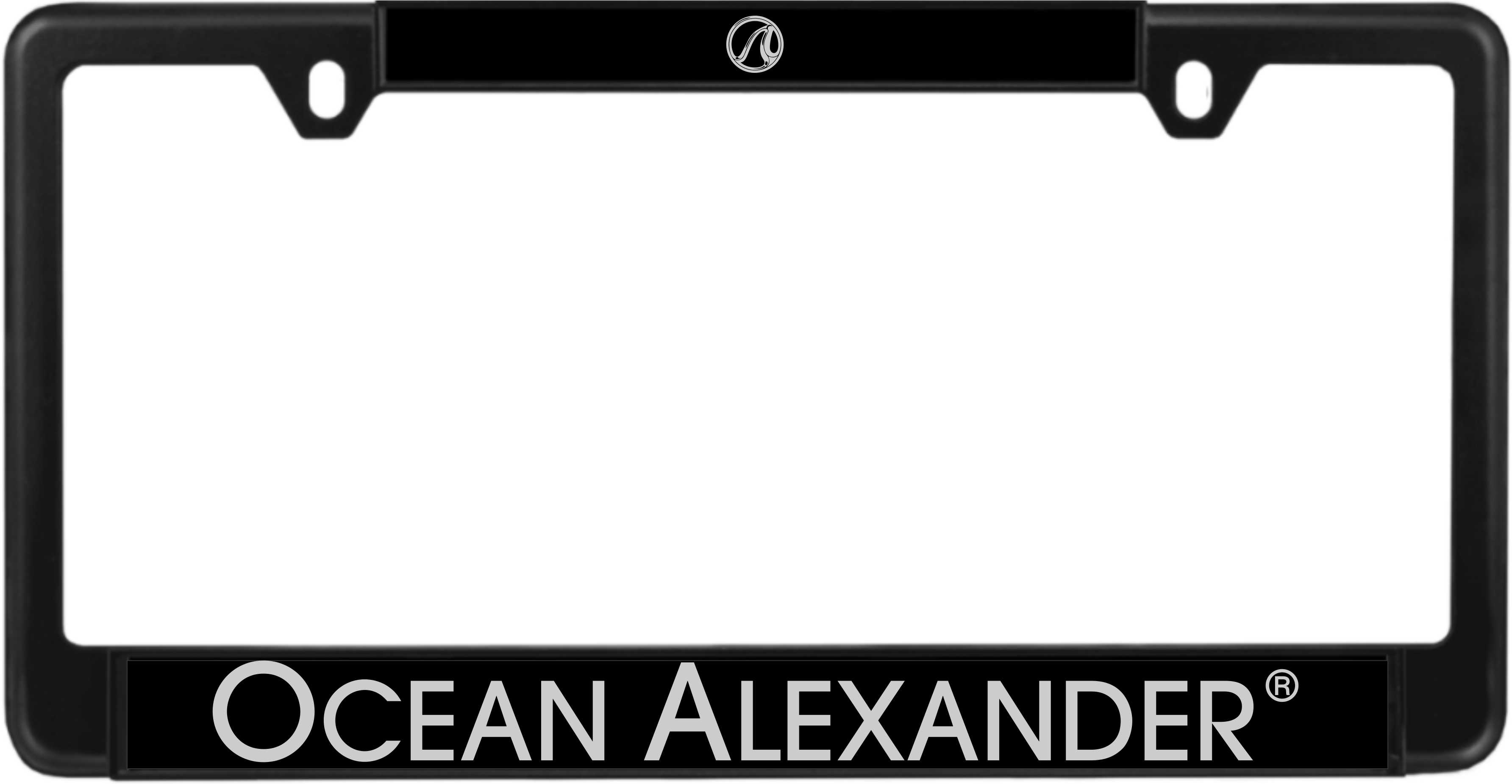 Ocean Alexander custom metal license plate frame