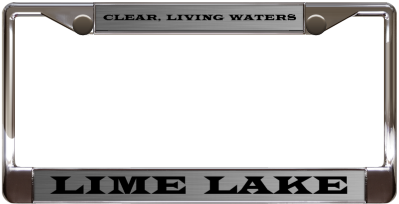 Lime Lake - metal custom license plate frame (ref #85501)