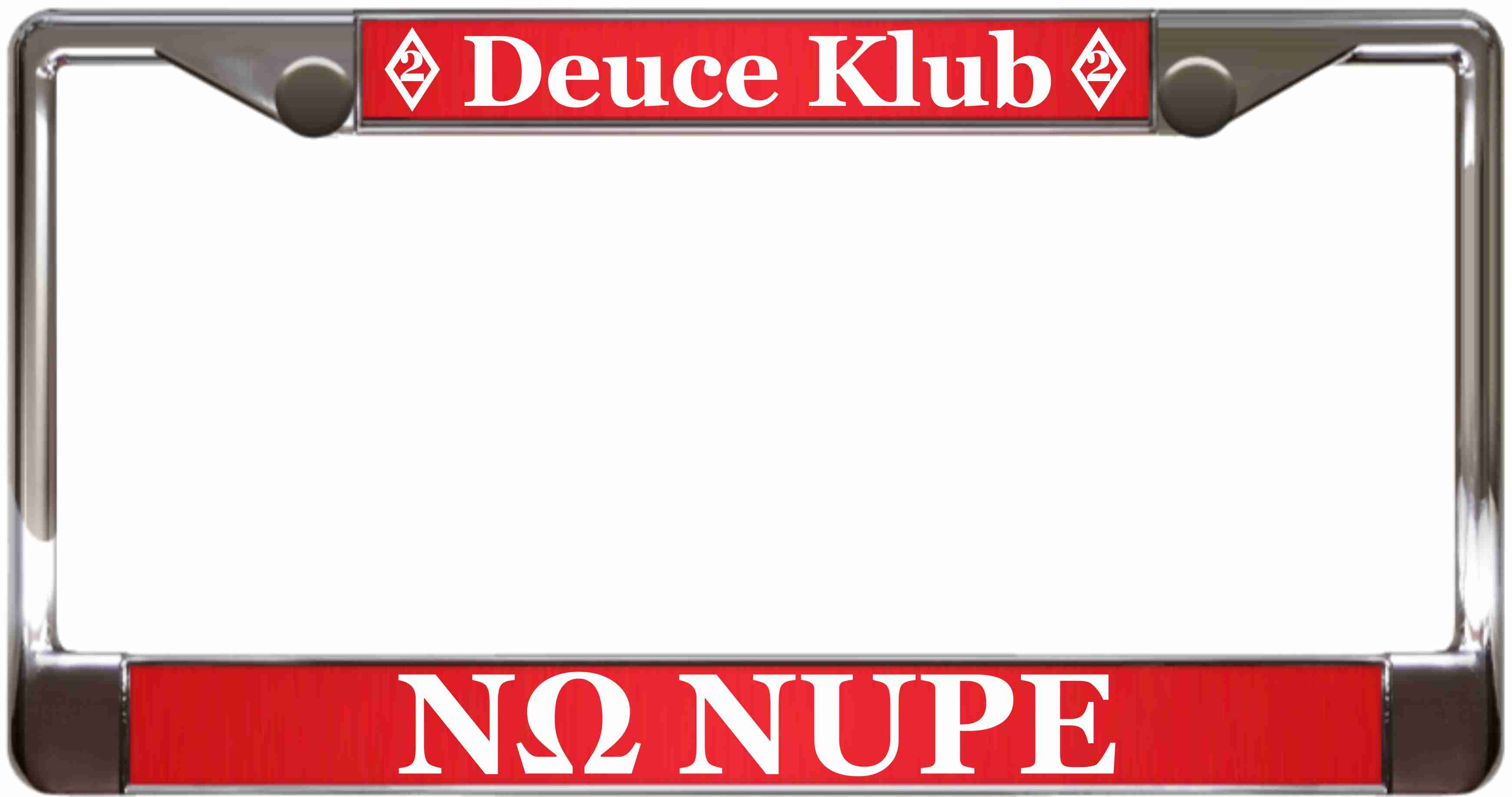 Deuce Klub - custom metal license plate frame