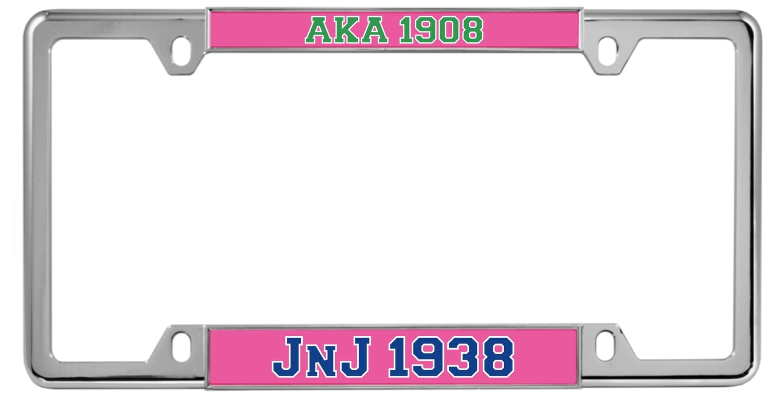 1908-1938 - 4-Hole Metal License Plate FRame with Polyurethane dome over text (6-15-2023)