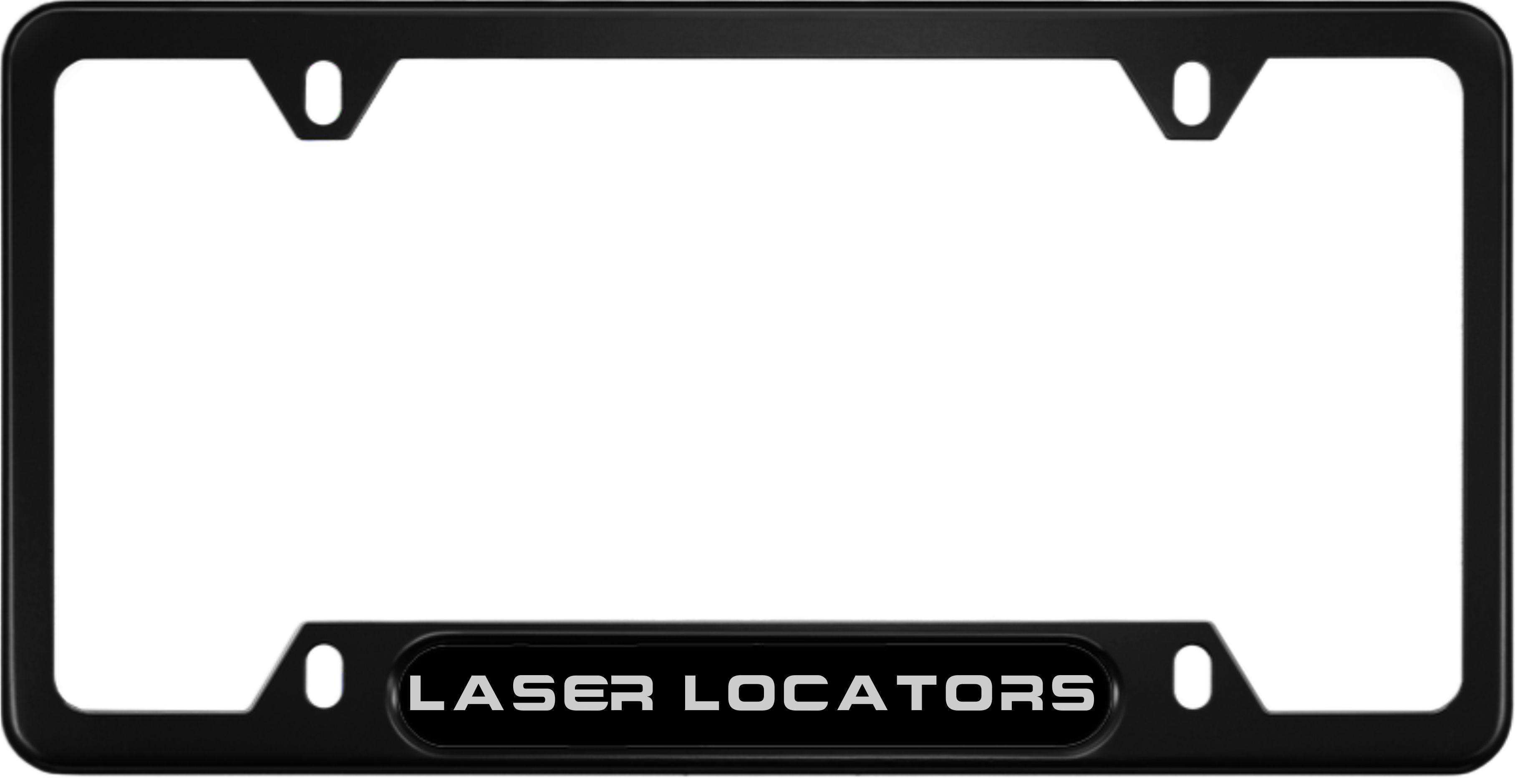 Laser Locators - Anodized Aluminum License Plate Frame - Black