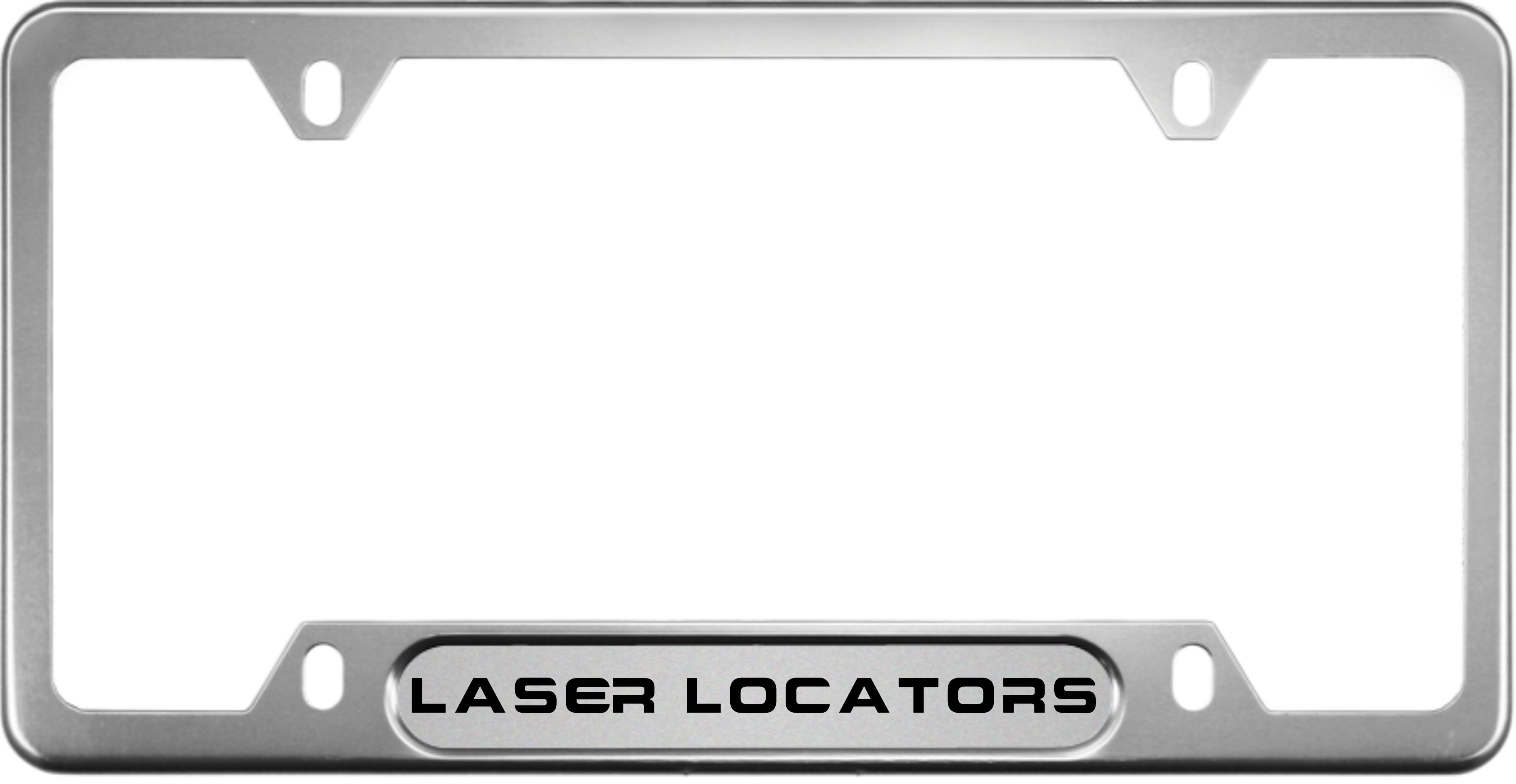 Laser Locators - Anodized Aluminum License Plate Frame - Silver